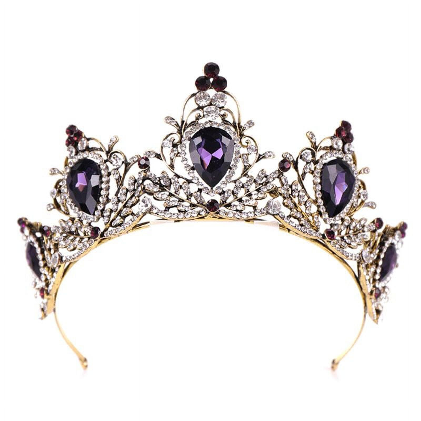 TINYSOME Fashion Bride Wedding Tiara Princess Queen Purple Crowns Jewelry for Girl Women