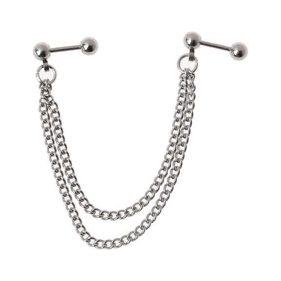 TINYSOME Fashion Tassel Earrings Chain Earrings for Creative Stainless Steel Punk Double Ear Pierced Chain Earrings for Men and W