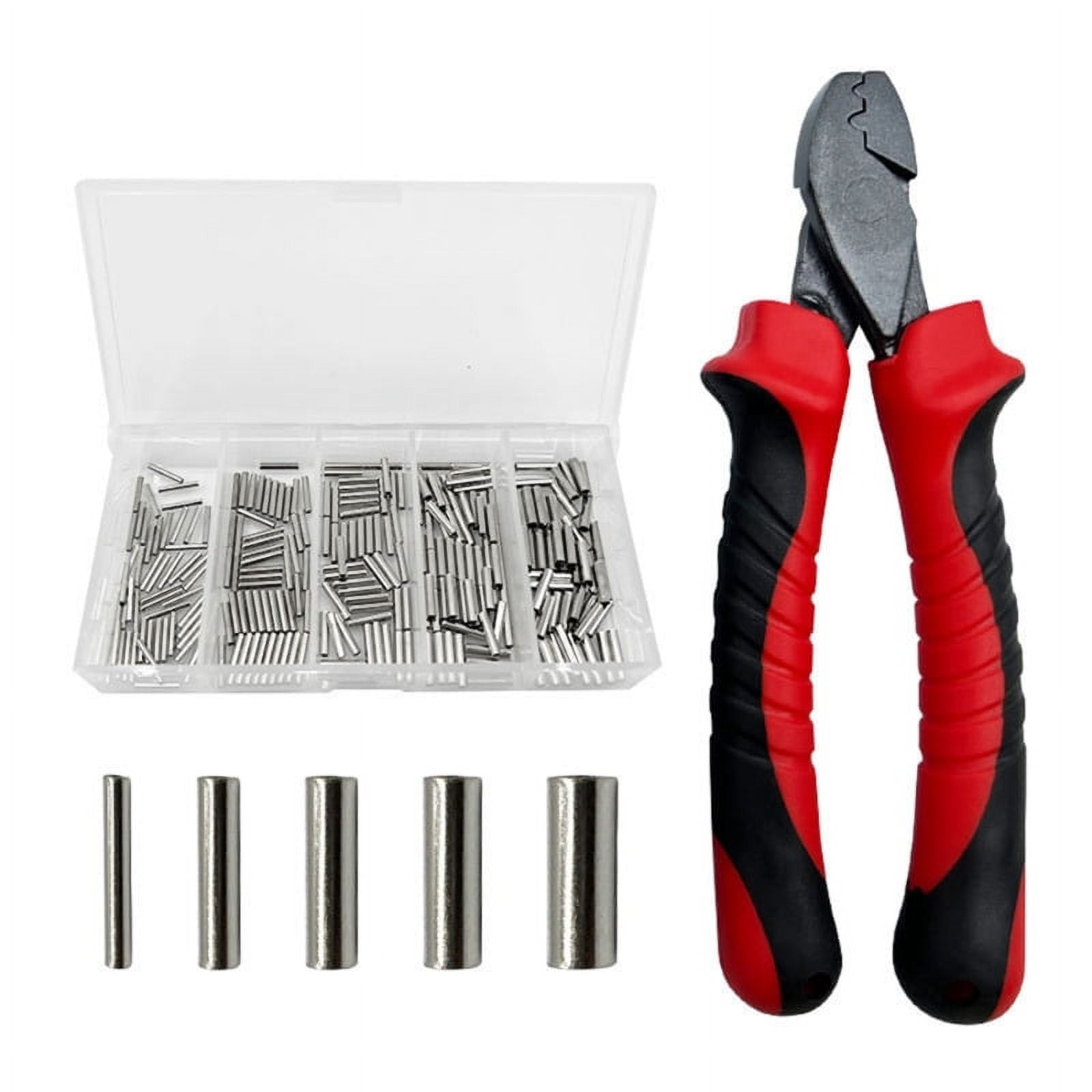 TINYSOME Fishing Crimping Tool with 5 Sizes Single Barrels Ferrule Crimping Loop Sleeves