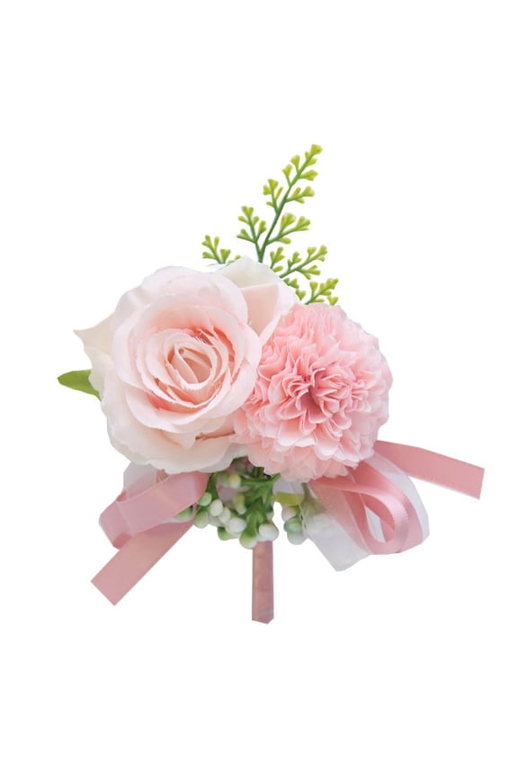 Handmade Bridal Groom Wedding Boutonniere Pin Artificial Rose Sunflower Fake Ber