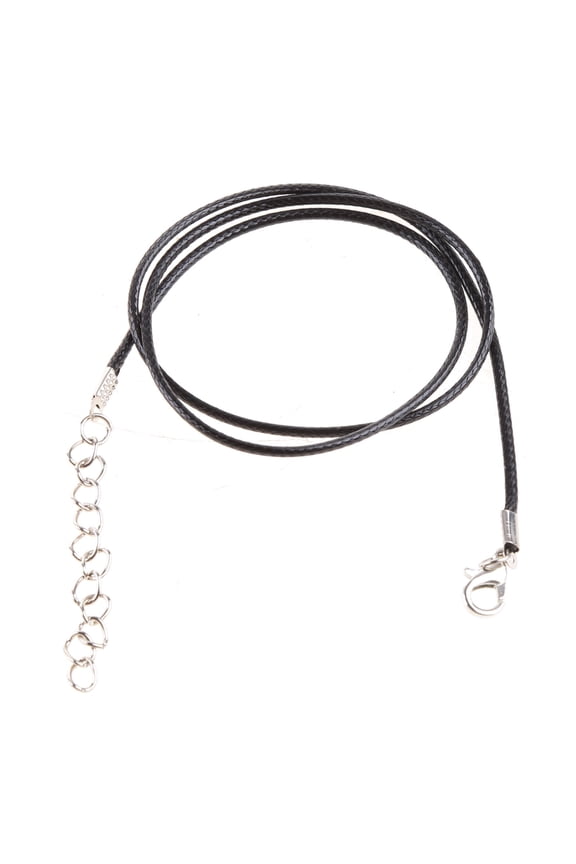 Large Black Fashion 1eather Wax Rope Cord Necklace 18'' Clasp Chain DIY Jewelry