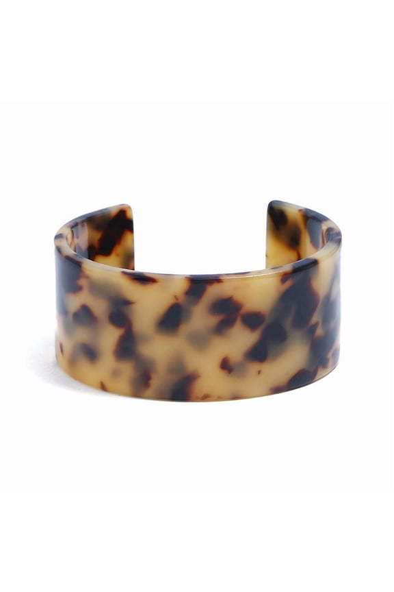 Leopard Print Open Bracelet Tortoise for Shell Wide Brown Cuff Bracelet Jewelry