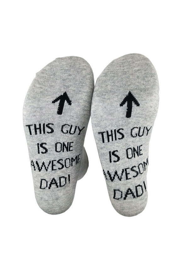 Men Funny Long Crew Socks Unisex This Guy Is One Awesome Dad Letters Printing Co