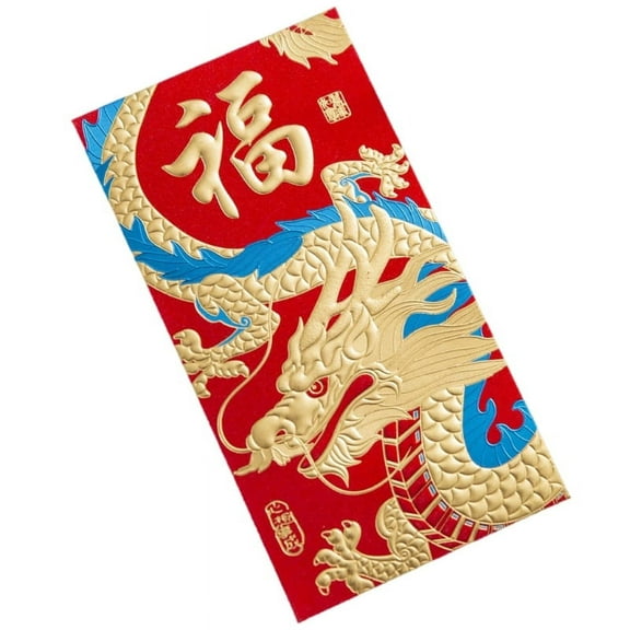 TINYSOME Pack of 6 Embossed Red Envelopes for Kids Chinese Lunar New Year Red Packets
