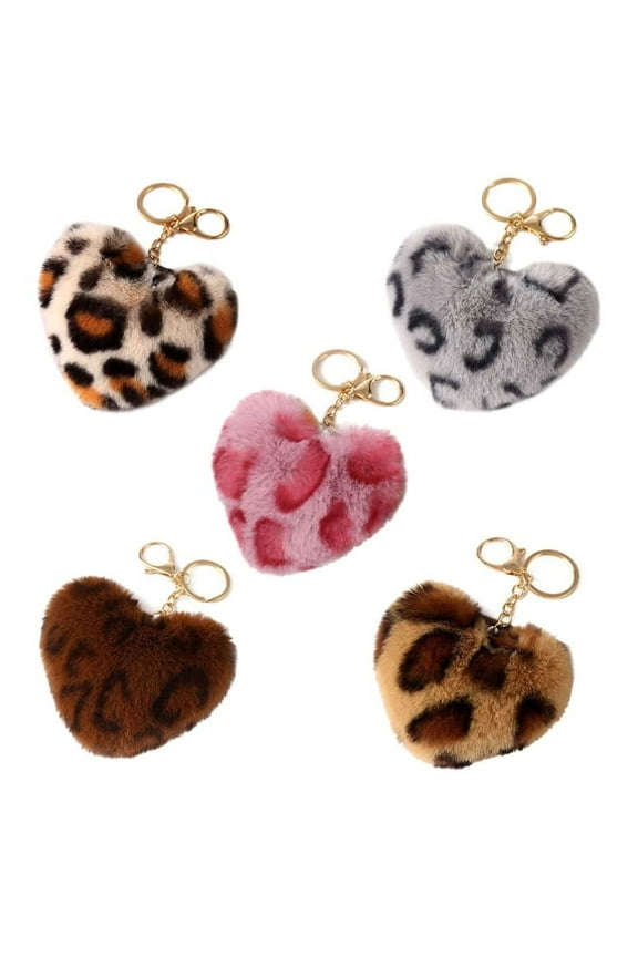 Pom-Poms Keychains Fluffy Faux Fur Ball Keyrings for Women Girls Bag Accessory