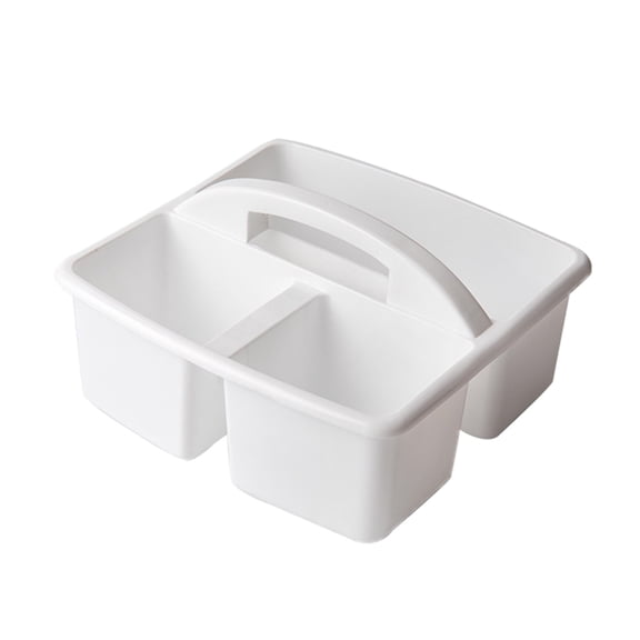 TINYSOME Portable 3 Compartments Storage Caddy with Carrying Handle Plastic Divided Basket Bin Box Multiuse Arts Crafts Caddies