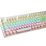 TINYSOME USB Wired Gaming Keyboard Retro Punk Electroplating Knob RGB Color Light
