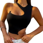 TINYSOME Women Sexy Sleeveless Tops Y2K Hollows Metal Chain Crop Tops Women Tanks Tops