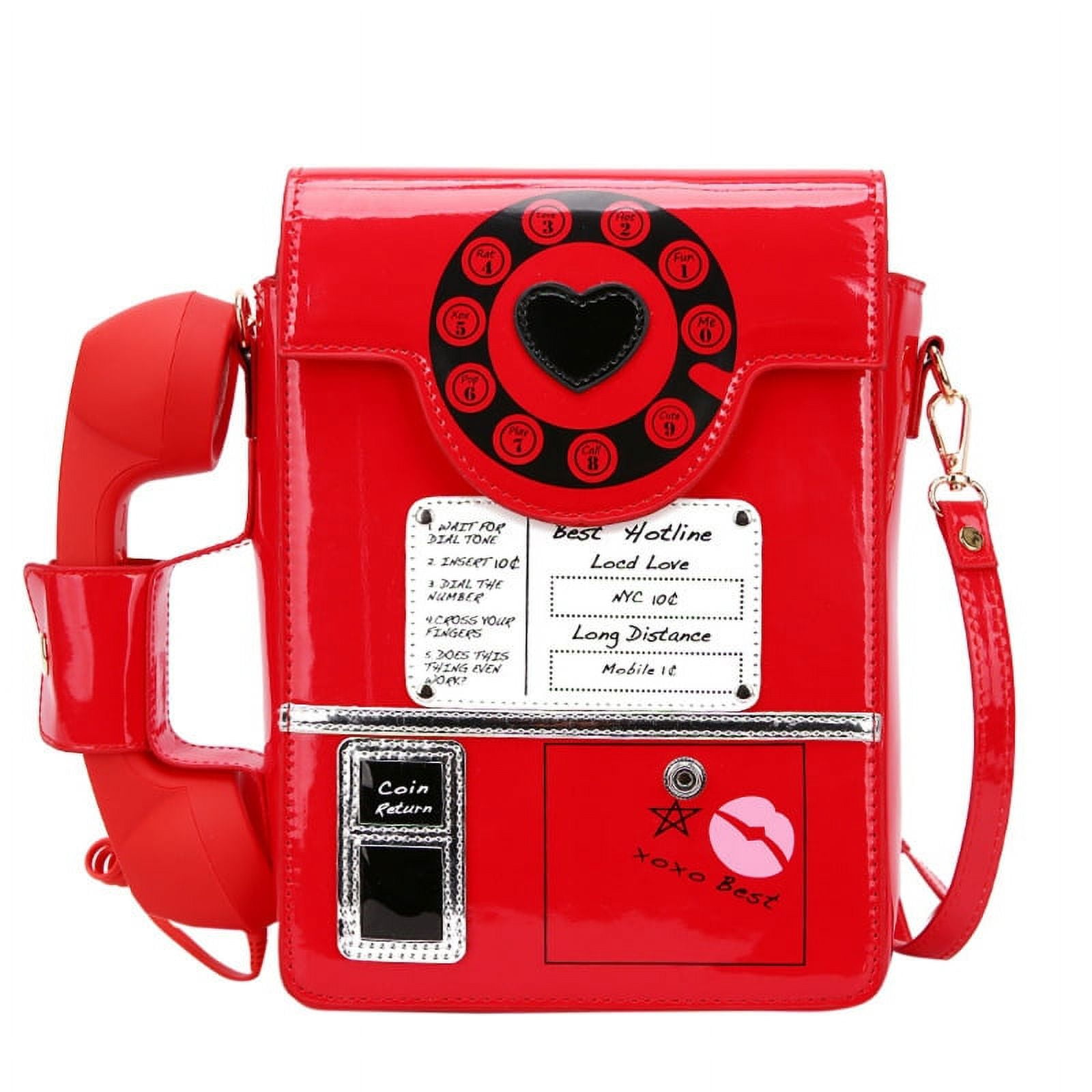 TINYSOME Women Telephone Shaped Handbag and Purses Retro Phone Top Handle Shoulder Bags