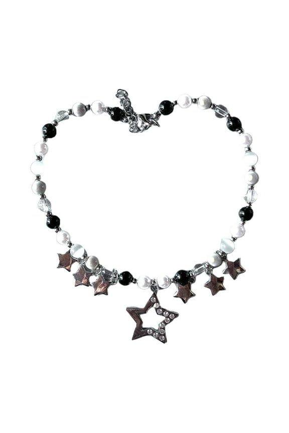 Y2K Accessories Fashion Zircon Star Pendant Necklace Crystal Egirl Sweet Cool
