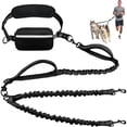 thumbnail image 1 of TIOVERY Hands Free Double Dog Leash with Pouch, Dual Leash for 2 Dogs with Reflective Padded Handles, Durable Bungee and Lumbar Waist Belt for Walking, Jogging and Running (Medium/Large, 25-120 lbs), 1 of 8