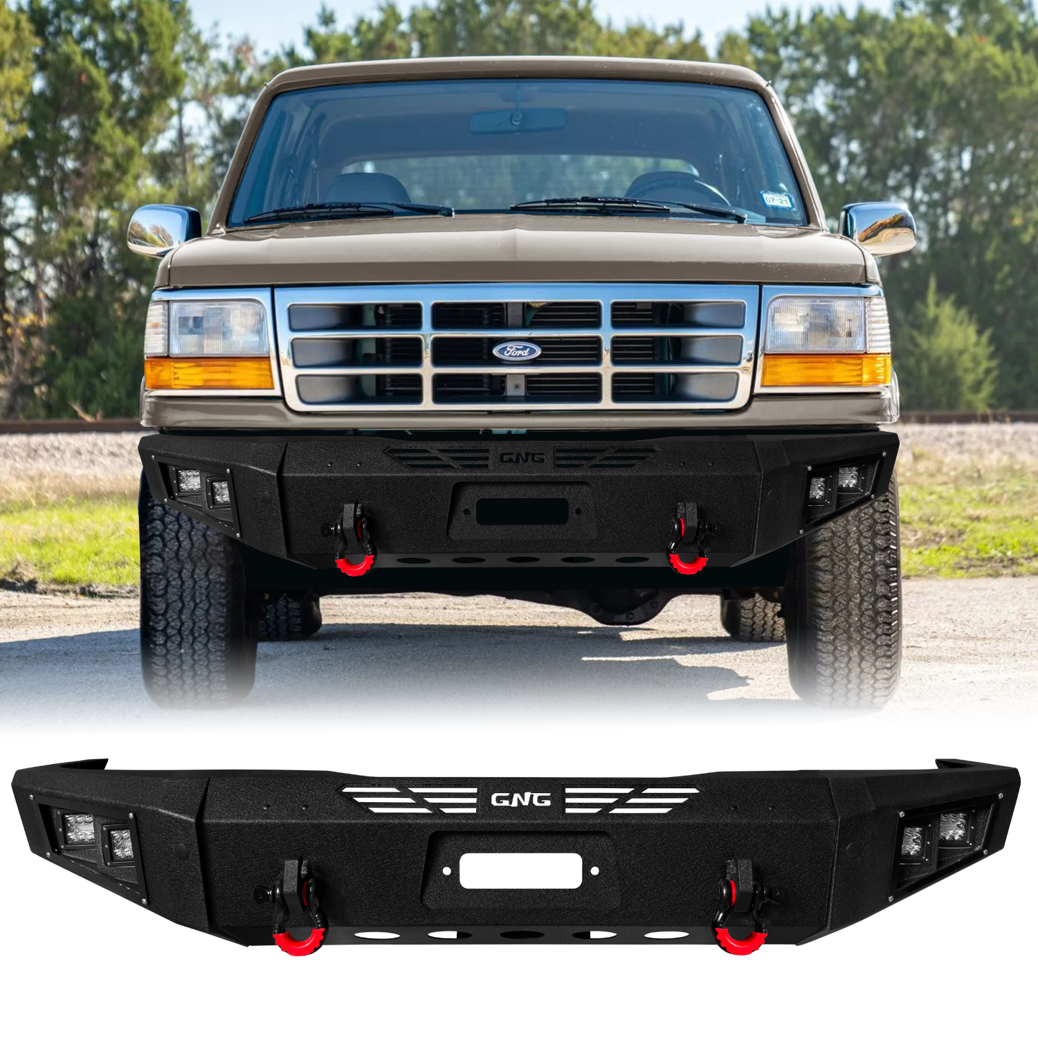 TIOYAR Textured Black Steel Front Bumper for 1992-1993-1994-1995-1996 ...