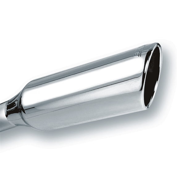 Borla 2.5in Inlet 4.5in Round Rolled Angle Cut Phantom X 7.75in Long Embossed Universal Exhaust Tips