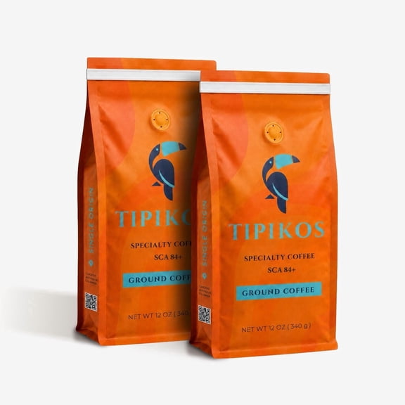 TIPIKOS Colombian Coffee 2-Pack - Ground Coffee, Medium Roast, 2 x 12 oz