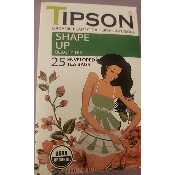 TIPSON Organic Beauty Tea Herbal Infusions 25 Enveloped Tea Bags