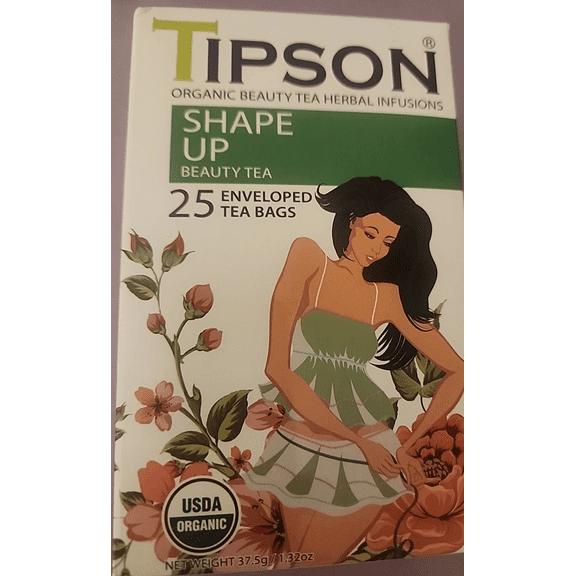 TIPSON Organic Beauty Tea Herbal Infusions 25 Enveloped Tea Bags