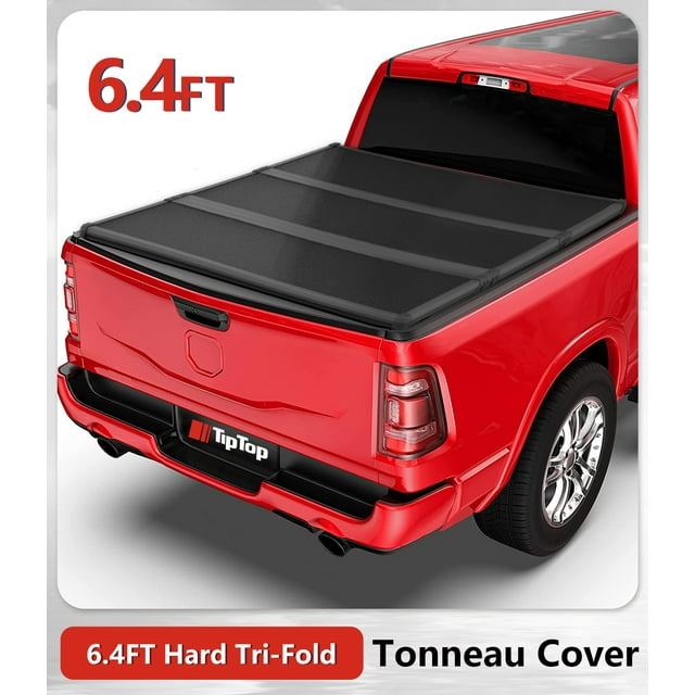 TIPTOP TriFold Hard Tonneau Cover Truck Bed FRP On Top For 20022023 Ram 1500 2500 3500 with 6