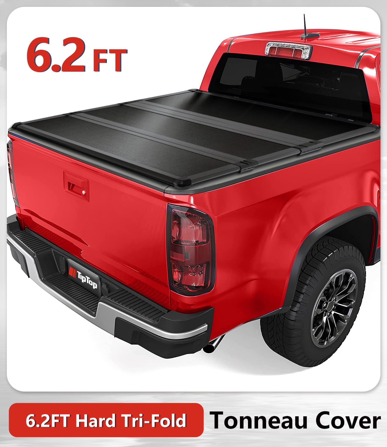TIPTOP Tri-Fold Hard Tonneau Cover Truck Bed FRP On Top For 2015-2023