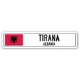 thumbnail image 1 of TIRANA ALBANIA Street Sign Albanian flag city country road wall gift, 1 of 5