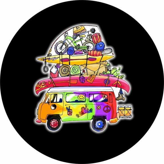 TIRE COVER CENTRAL Loaded Hippie Van Spare Tire Cover 175/80R13