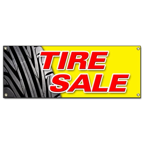 TIRE SALE 1 BANNER SIGN tires sale sell wheels wheel rim rims rubber tread rain slick wear signs