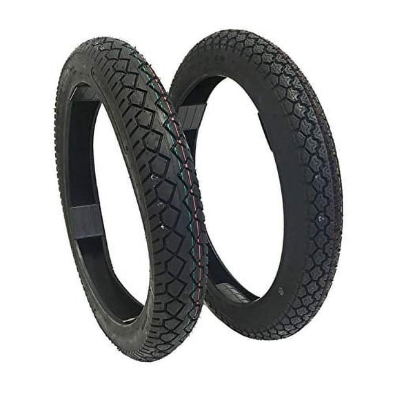 TIRE SET COMBO: Front Tire 2.75-18 and Rear Tire 90/90-18 for Motorcycles and Large Scooters