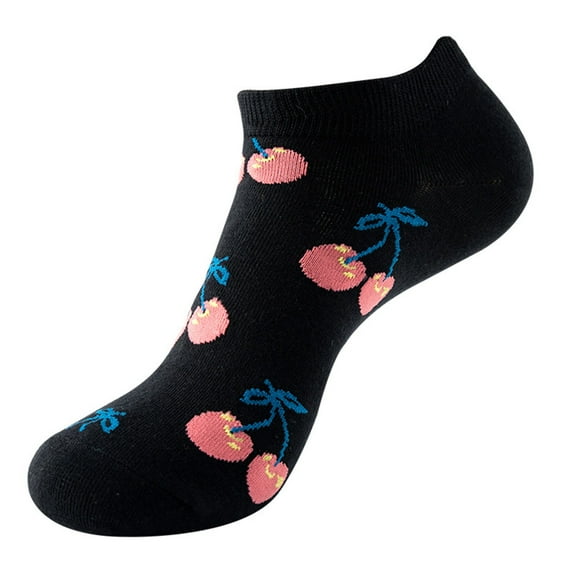 TIREOW 2 Pairs Women's Shallow Mouth Novelty Funny Cute Ankle Socks 3D Print Pattern Design Colorful Cotton Low Cut Liner Socks