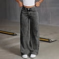 thumbnail image 1 of TIREOW Baggy Jeans for Kids Boys Girls, Wide Leg Denim Pants, High Elastic Waist Y2K Vintage Cargo Pocket Trousers (Grey, 11-12 Years), 1 of 8