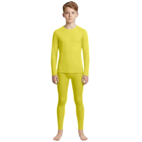 TIREOW Boys Compression Thermal Base Layer Set, Athletic Youth Fleece Lined Long Sleeve Sports Tops Leggings for Kids (Style A)