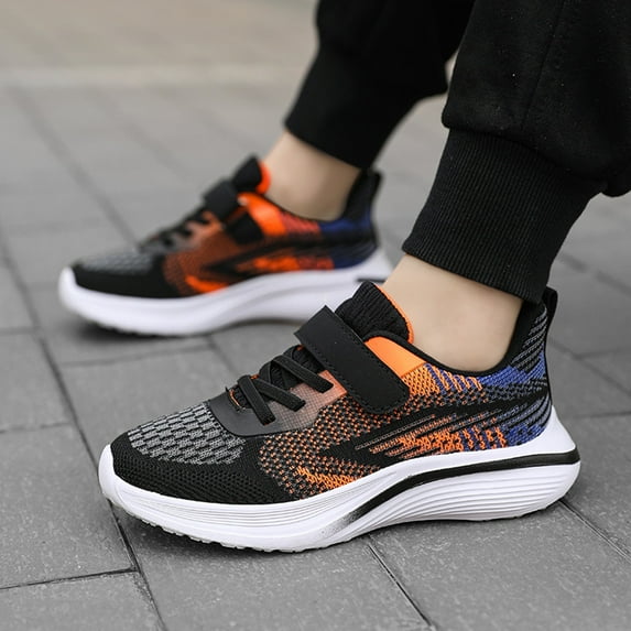 TIREOW Boys Girls Slip On Sneakers Kids Shoes with Rubber Outsole Wide Toe Box Tennis Shoes Lightweight Breathable Athletic Running Fitness Shoes