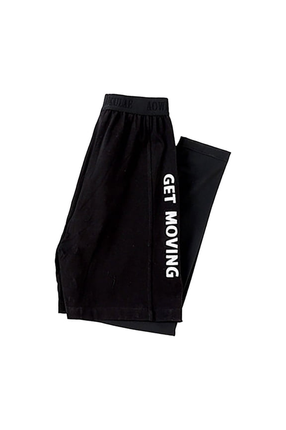 Breathable Kids Pants Summer Korean Version of The New Children's Sports Pant Big Children Speed Silk Two Anti Pant Boy Sports Riding Pants Comfortable Fashion Pants(5-6 Years,Black)