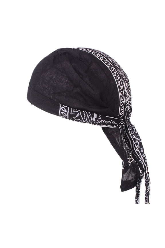 Cotton Cap Sweat Wicking Head Wraps Breathable Liner Beanie Dew Rags for Men Pattern Bandanna Biker Head Wraps Quick-Drying Hats