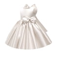thumbnail image 1 of TIREOW Flower Girls Dresses Satin Cloth Solid Color Cute Bow Princess Dress Children's Evening Dress Birthday Dress, 1 of 3