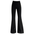 thumbnail image 1 of TIREOW Girl's Flare Leggings High Waisted Yoga Pants Bootcut Dance Casual Pants Activewear Kids Solid Color Autumn and Winter Bell Bottoms(13-14 Years,Black), 1 of 5