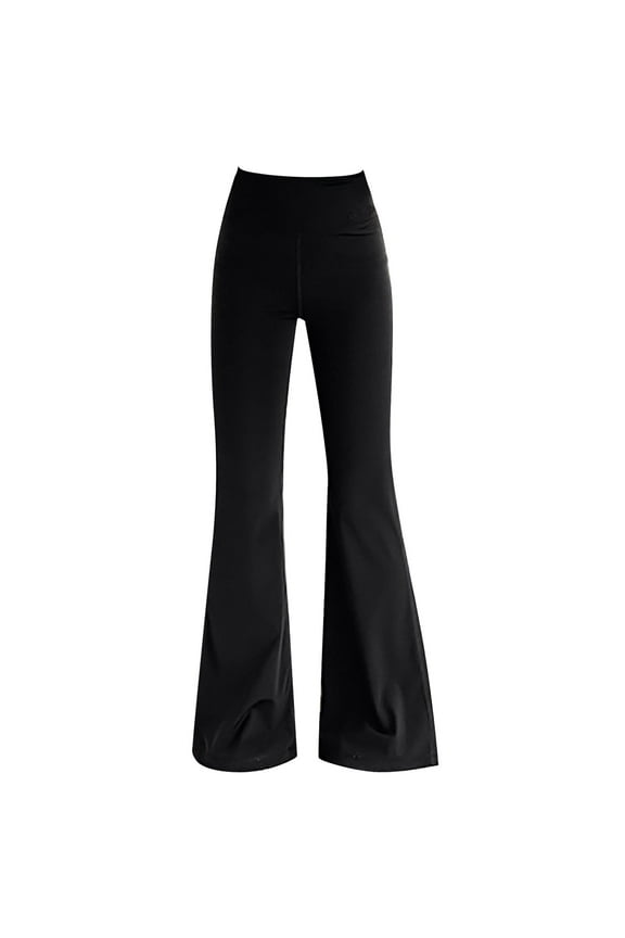 Girl's Flare Leggings High Waisted Yoga Pants Bootcut Dance Casual Pants Activewear Kids Solid Color Autumn and Winter Bell Bottoms(15-16 Years,Black)