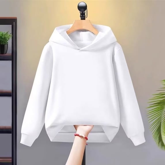 TIREOW Girls Boys Basic Loose Solid Color Long Sleeve Hoodie with Pocket Oversize Sweatshirt Girls Boys Drop Shoulder Pullovers Fleece Hooded Sweater