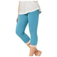 thumbnail image 1 of TIREOW Girls Capris Leggings Lace Trim Casual Elastic High Waisted Skinny Pants Yoga Dance Athletic Short Leggings, 1 of 8