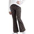 thumbnail image 1 of TIREOW Girls Leopard Print Flare Pants Elastic Waist Stretchy Trousers Fashion Casual Flared Leg Pants for Daily Wear, 1 of 4