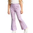 thumbnail image 1 of TIREOW Girls Leopard Print Flare Pants Elastic Waist Stretchy Trousers Fashion Casual Flared Leg Pants for Daily Wear, 1 of 4