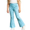 thumbnail image 1 of TIREOW Girls Leopard Print Flare Pants Elastic Waist Stretchy Trousers Fashion Casual Flared Leg Pants for Daily Wear, 1 of 4