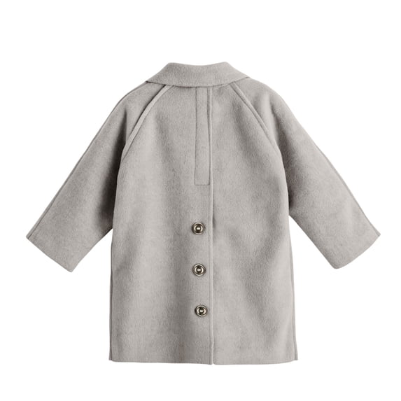TIREOW Girls Mid‑Length Coat Solid Color Single Breasted Long Sleeve Lapel Trench Coat Fall Winter Fashionable Warm Overcoat