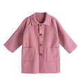 thumbnail image 1 of TIREOW Girls Mid‑Length Coat Solid Color Single Breasted Long Sleeve Lapel Trench Coat Fall Winter Fashionable Warm Overcoat, 1 of 9