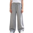 thumbnail image 1 of TIREOW Girls Sweatpants Solid Color Elastic High Waist Wide Leg Drawstring Sweat Pants Daily Wear Casual Streetwear Joggers, 1 of 9
