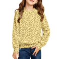 thumbnail image 1 of TIREOW Girls Sweatshirt Leopard Printed Crewneck Long Sleeve Pullover Sweatshirt Daily Wear Casual Loose Comfy Stylish Relaxed Pullover Tops, 1 of 4