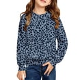 thumbnail image 1 of TIREOW Girls Sweatshirt Leopard Printed Crewneck Long Sleeve Pullover Sweatshirt Daily Wear Casual Loose Comfy Stylish Relaxed Pullover Tops, 1 of 4