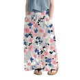 thumbnail image 1 of TIREOW Girls Wide Leg Pants Cute Print Elastic High Waist Drawstring Baggy Casual Pants Fashionable Streetwear Lightweight Pants, 1 of 8