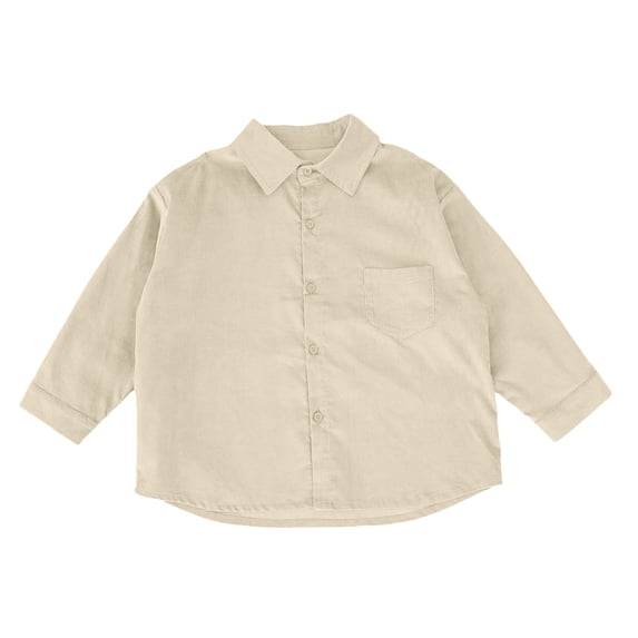 TIREOW Girls and Boys Corduroy Shirts Jackets Collared Button Front Solid Color Shirts Spring Autumn Casual Shirts Coat