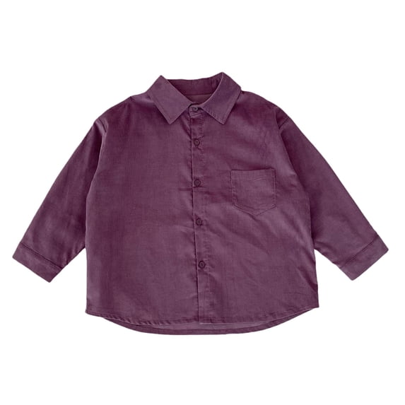 TIREOW Girls and Boys Corduroy Shirts Jackets Collared Button Front Solid Color Shirts Spring Autumn Casual Shirts Coat