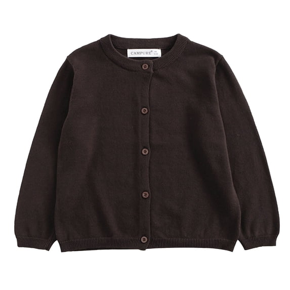 TIREOW Girls and Boys Knit Cardigan Solid Color Button Down Open Front Long Sleeve Cardigan Sweater Fashion Daily Wear Unisex Sweater Coat