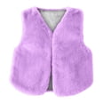 thumbnail image 1 of TIREOW Kids Faux Fur Vest Girls and Boys Solid Color Sleeveless V Neck Fuzzy Jacket Autumn and Winter Warm Cropped Coats Waistcoat Vest, 1 of 2